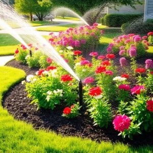 Residential sprinkler system serving Nashville lawn with multi-zone coverage