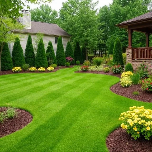 Healthy fescue lawn at a Columbia, Maury County home